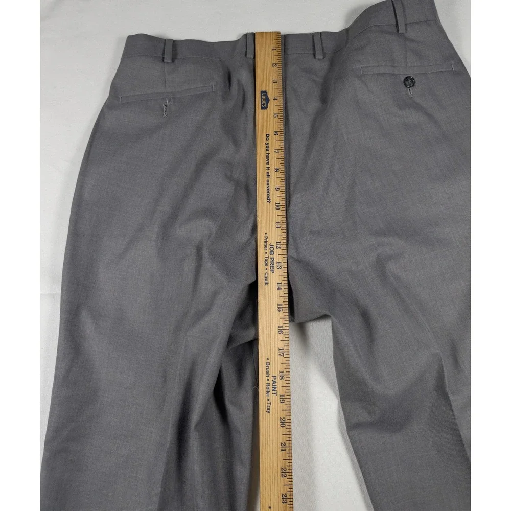 Lauren Ralph Lauren Dress Pants Mens 38x32 Gray Pleated Cuffed Washable Trousers